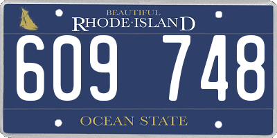 RI license plate 609748