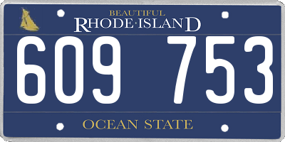 RI license plate 609753