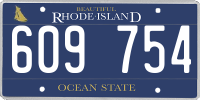 RI license plate 609754
