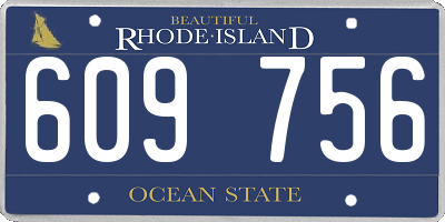 RI license plate 609756