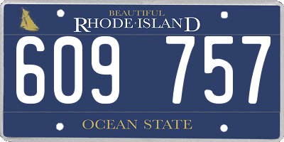 RI license plate 609757