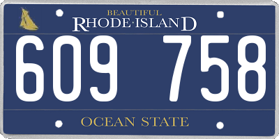 RI license plate 609758
