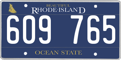 RI license plate 609765