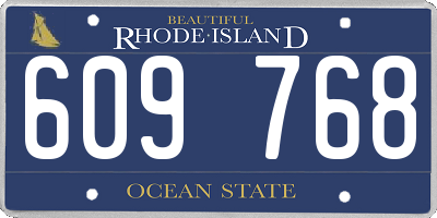 RI license plate 609768