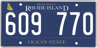 RI license plate 609770