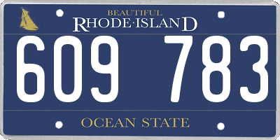 RI license plate 609783