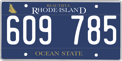 RI license plate 609785