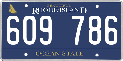 RI license plate 609786