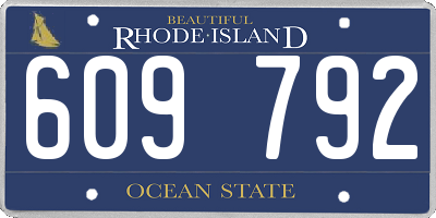 RI license plate 609792