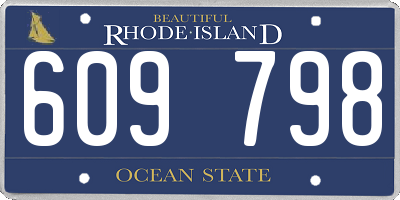 RI license plate 609798