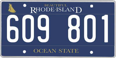 RI license plate 609801