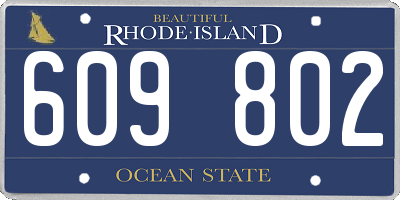 RI license plate 609802