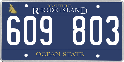 RI license plate 609803