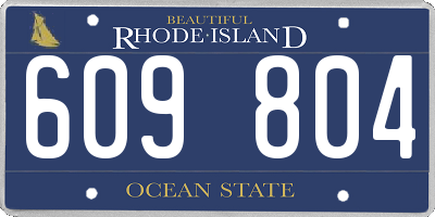 RI license plate 609804