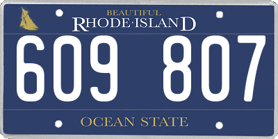 RI license plate 609807