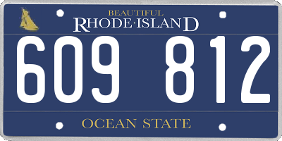 RI license plate 609812