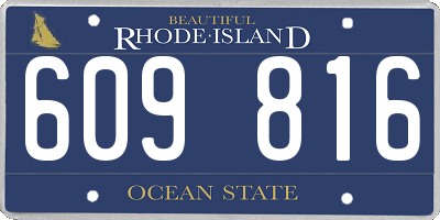 RI license plate 609816