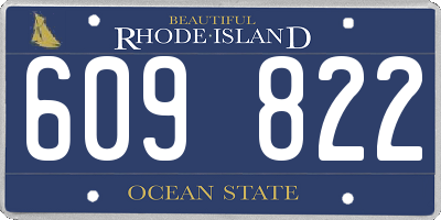 RI license plate 609822