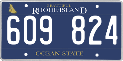 RI license plate 609824