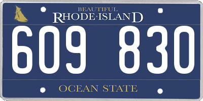 RI license plate 609830