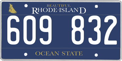 RI license plate 609832