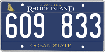 RI license plate 609833