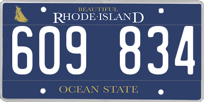 RI license plate 609834