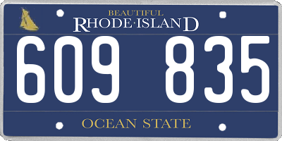 RI license plate 609835