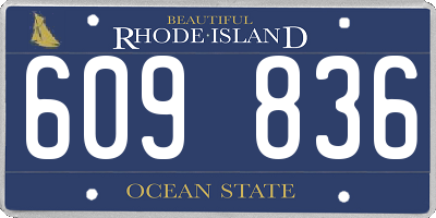 RI license plate 609836
