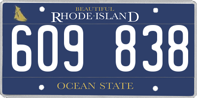 RI license plate 609838