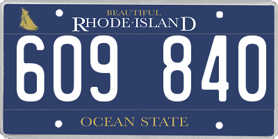 RI license plate 609840