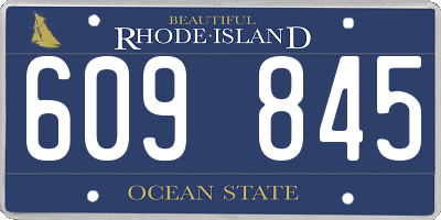 RI license plate 609845