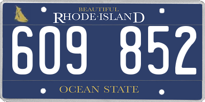 RI license plate 609852