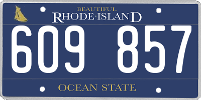 RI license plate 609857
