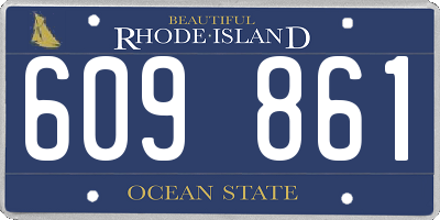 RI license plate 609861