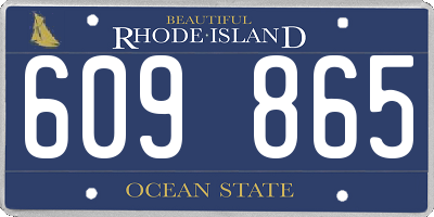 RI license plate 609865