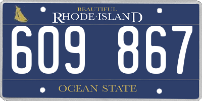 RI license plate 609867