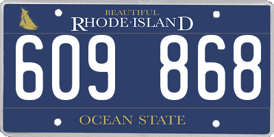 RI license plate 609868