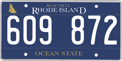 RI license plate 609872
