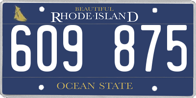 RI license plate 609875