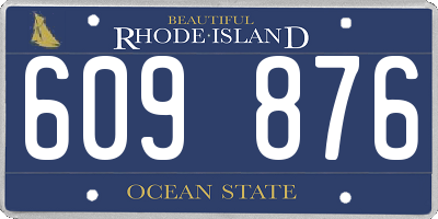 RI license plate 609876