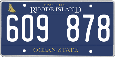 RI license plate 609878