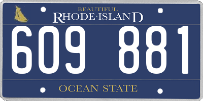 RI license plate 609881