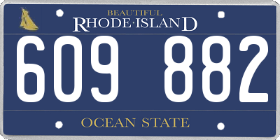 RI license plate 609882