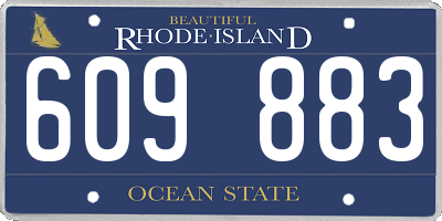 RI license plate 609883
