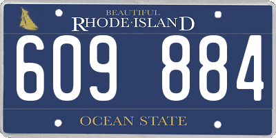 RI license plate 609884