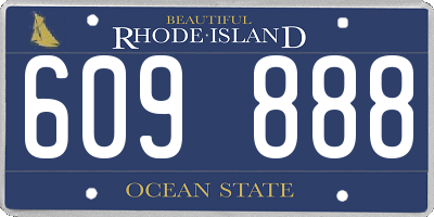 RI license plate 609888