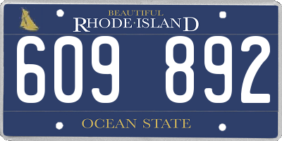 RI license plate 609892