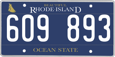 RI license plate 609893