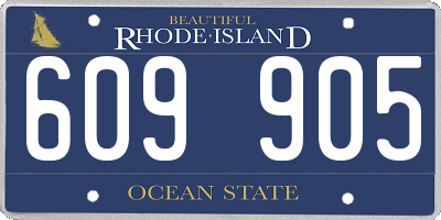RI license plate 609905